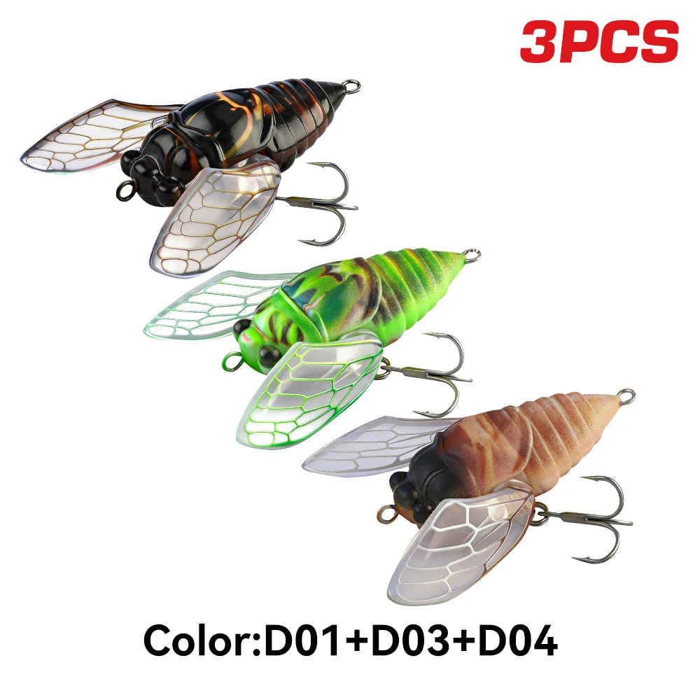 Kingdom Cicada Fishing Lure Set 3 Pcs Topwater Crankbait