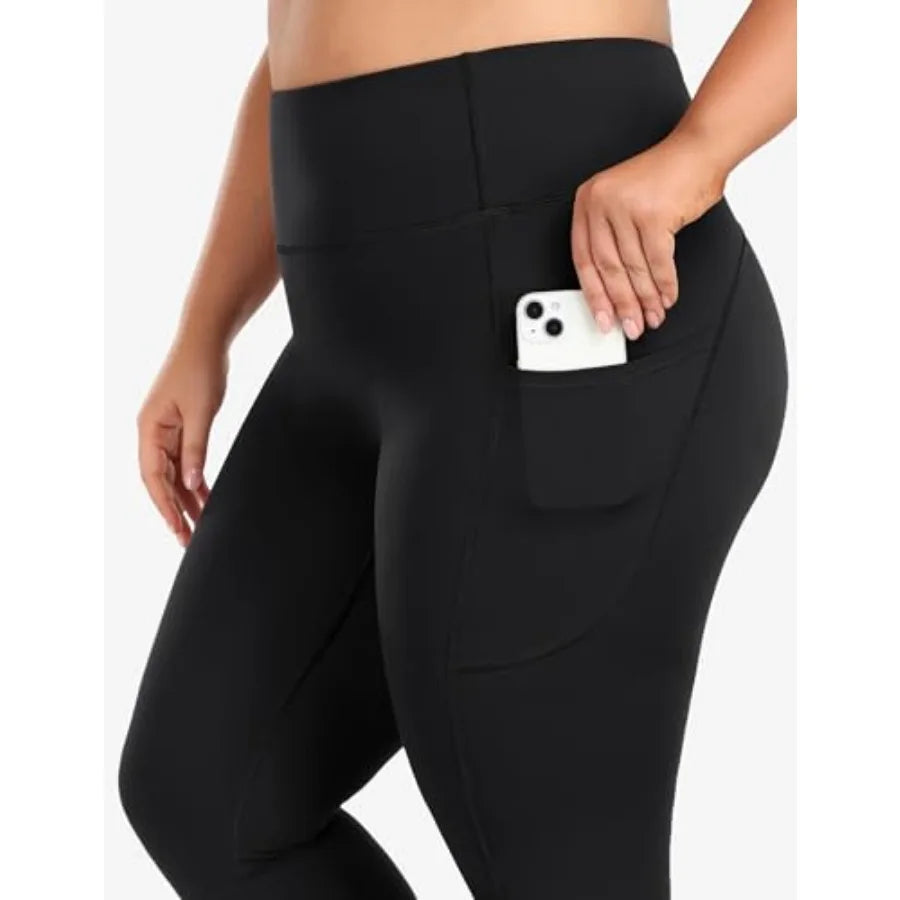 Heathyoga X-6XL Plus Size Leggings for Women with Pockets Tummy Control Plus Size Yoga Pants High Waist Workout Clothes