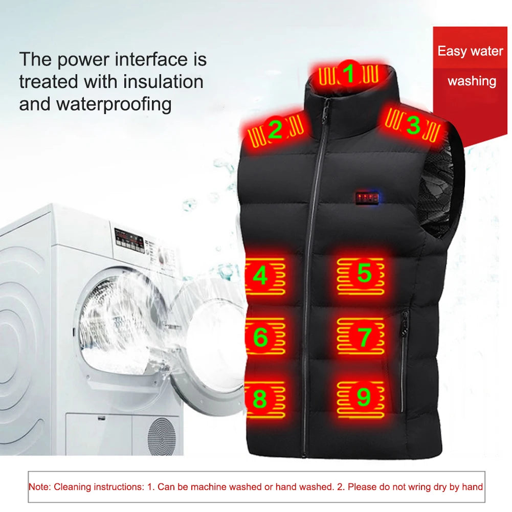 Self-heating Warm Jackets Thermal Heated Vest Men USB Electric Heating Ski Clothing Women Thermal Winter Coat Outdoor Camping