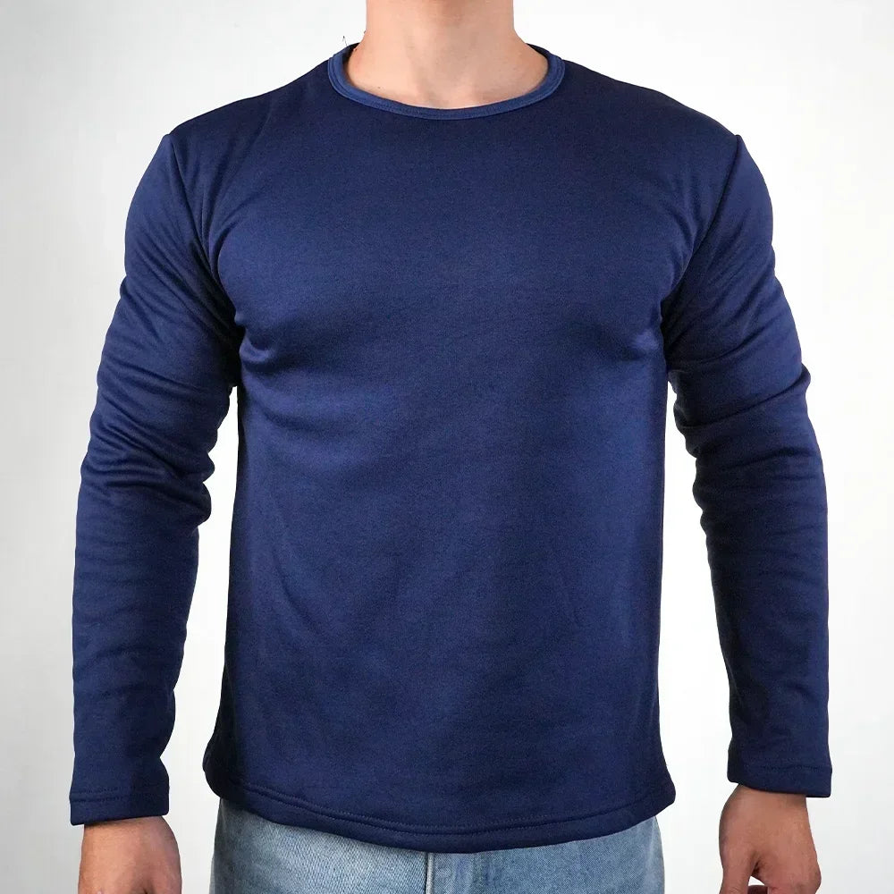 Men's Winter Thermal Underwear Extreme Cold Weather Long-sleeved Base Layer Top Fleece Lined New Winter O-Neck Bottoming Shirts