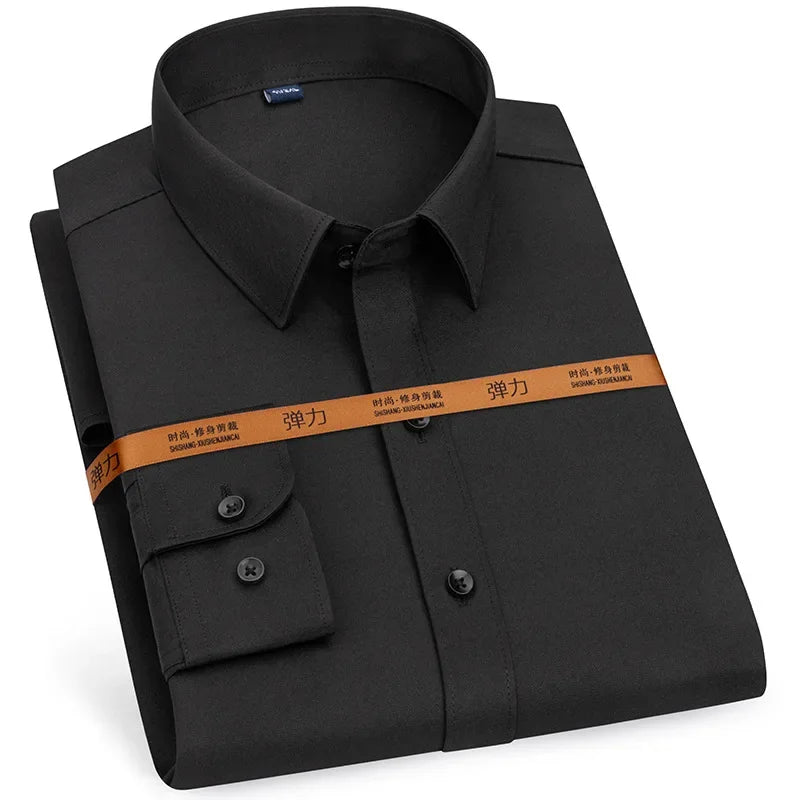 Men's Slim Fit Dress Shirt Long Sleeve Free Ironing Breathable