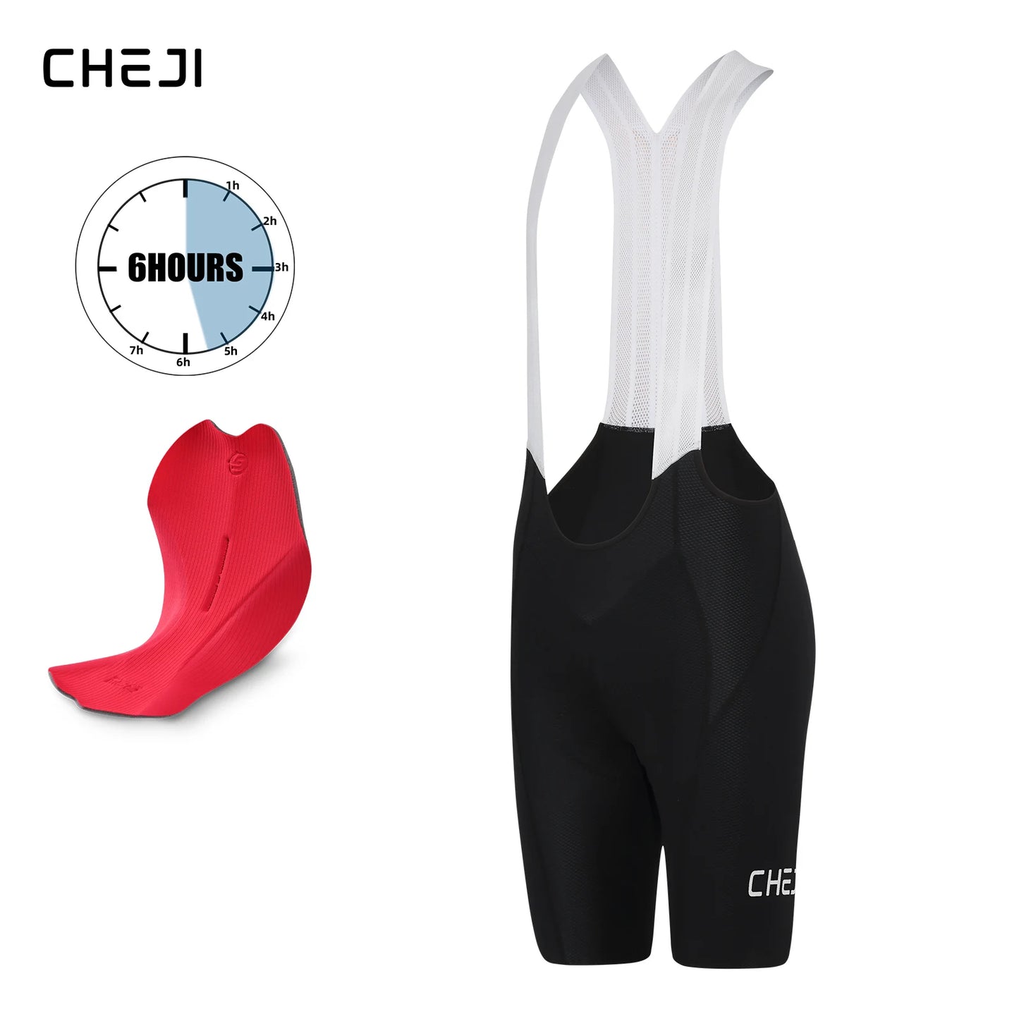 Cheji Men's Cycling Bib Shorts Seamless Breathable And Quick Drying