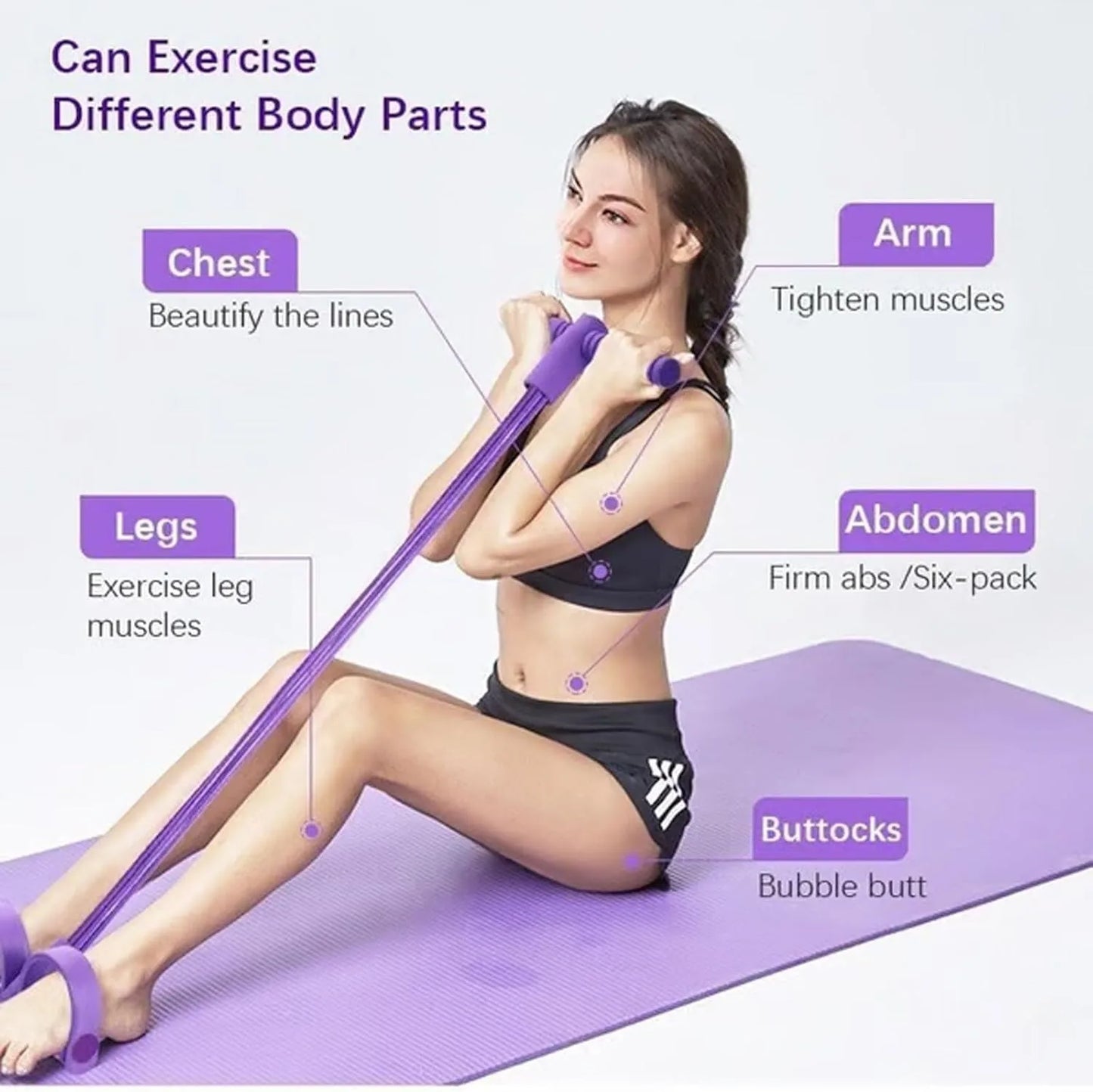 1pcs Multifunctional Yoga Pedal Resistance Band, Home Workout Equipment, Abdominal Exercise Auxiliary Equipment, Pilates Tension Rope, Suitable for Home Exercise Yoga Training，Home Gym Equipment for Full Body Strength for A