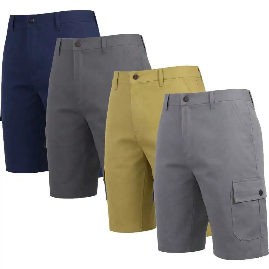 Mens Cotton Flex Stretch Cargo Shorts For Casual Summer Wear