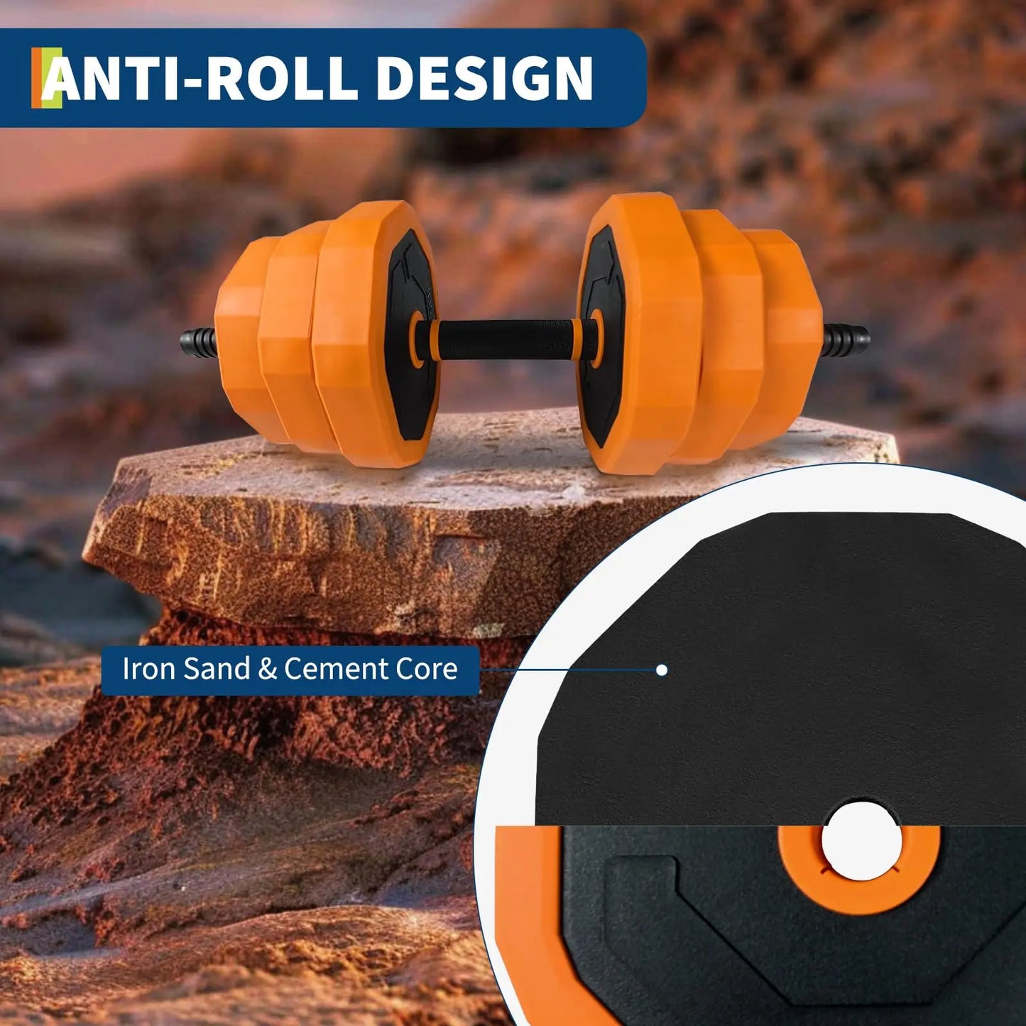 Adjustable Dumbbells Set For Home Gym 4 In 1 Multi Function