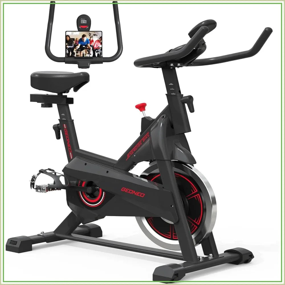 Home Exercise Bike With Silent Belt Drive 35 Lb Flywheel LCD Monitor Pad Holder