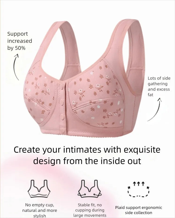 7 Piece Women's Lace Push Up Padded Front Closure Bras