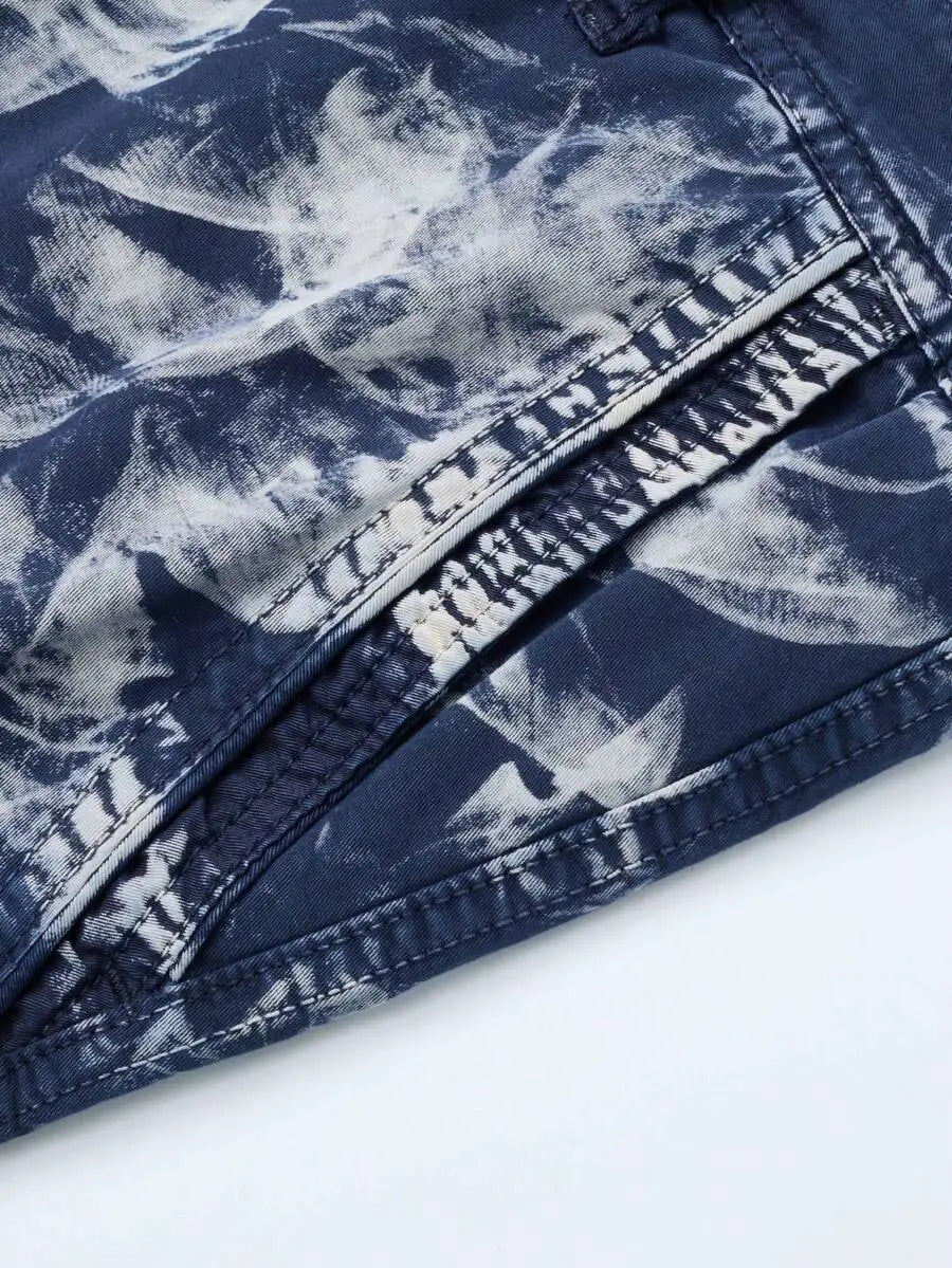 Mens Tie Dye Cargo Shorts Casual Outdoor Hiking Camping Travel Daily Wear Lightweight Streetwear Summer