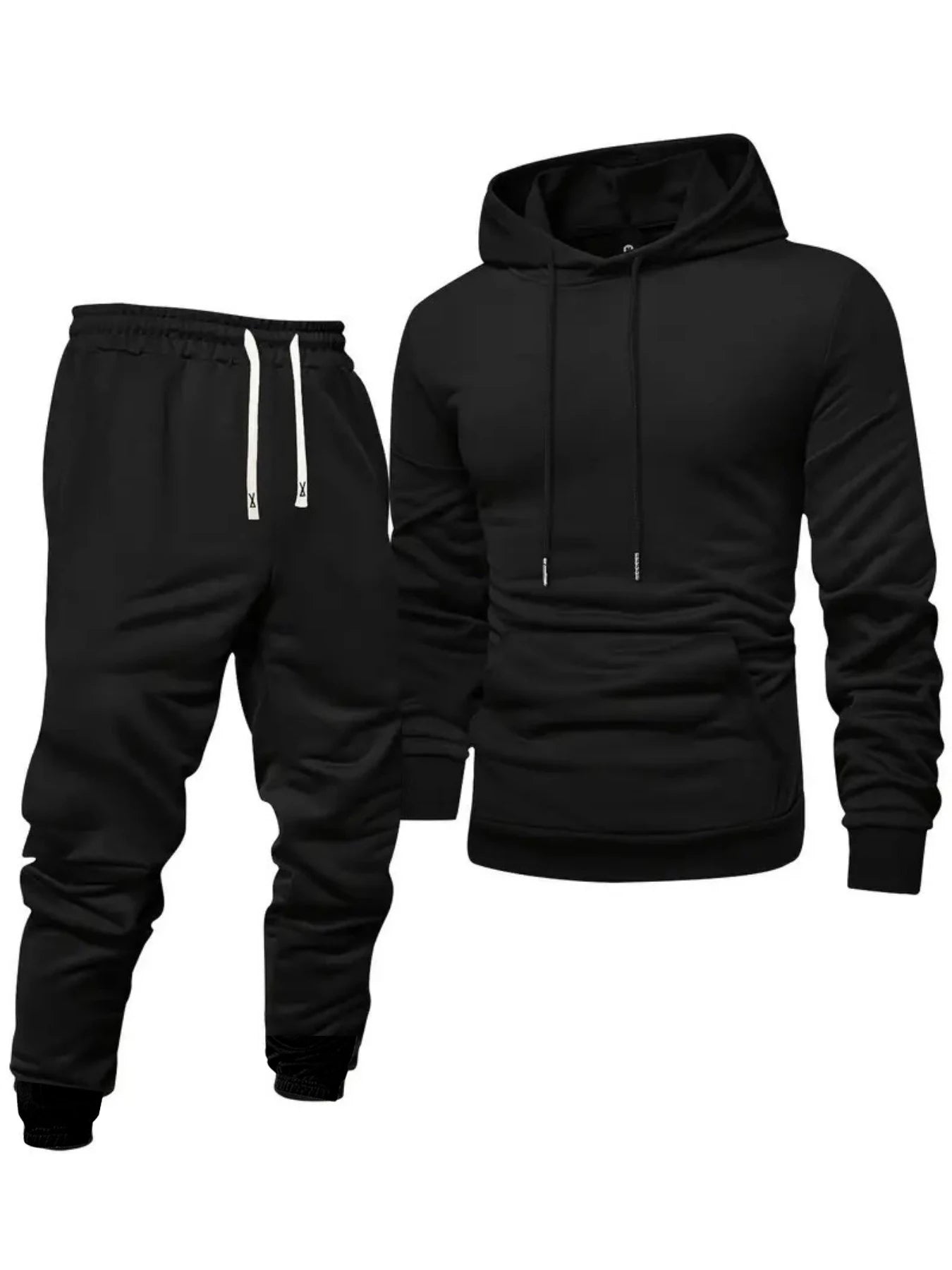 Mens Casual Hooded Sweatshirt Sweatpants Tracksuit Set
