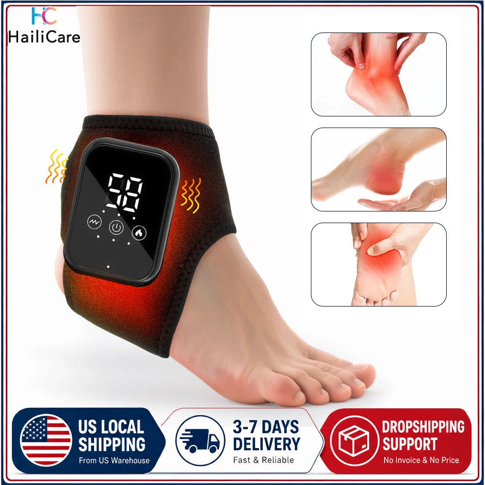 Hailicare Cordless Heated Ankle Brace With Vibration For Foot Support