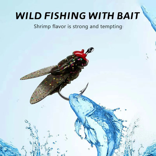 20pcs Small Fly Hook Fishing Bait set Small Sharpened Hook Dry Wet Color Bionic Fly Suitable for All Kinds of Waters