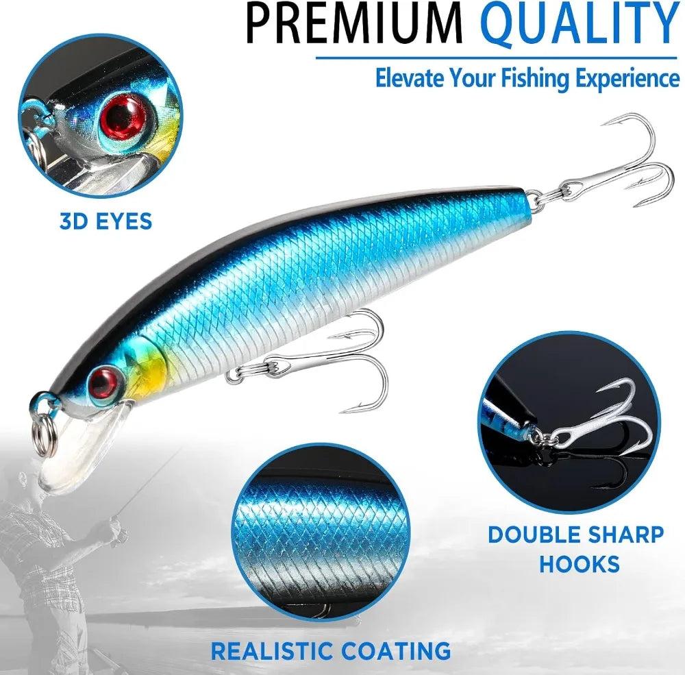 Fishing Lures Kit With Tackle Box 353 Pieces Freshwater Bass
