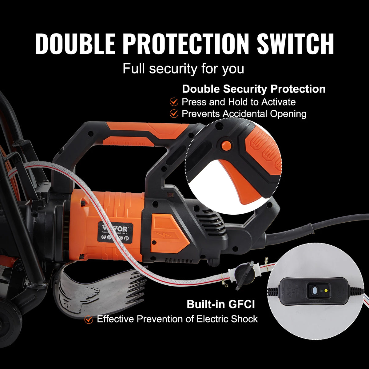SucceBuy Electric Concrete Saw Wet Cutting Circular Cutter Adjustable Depth