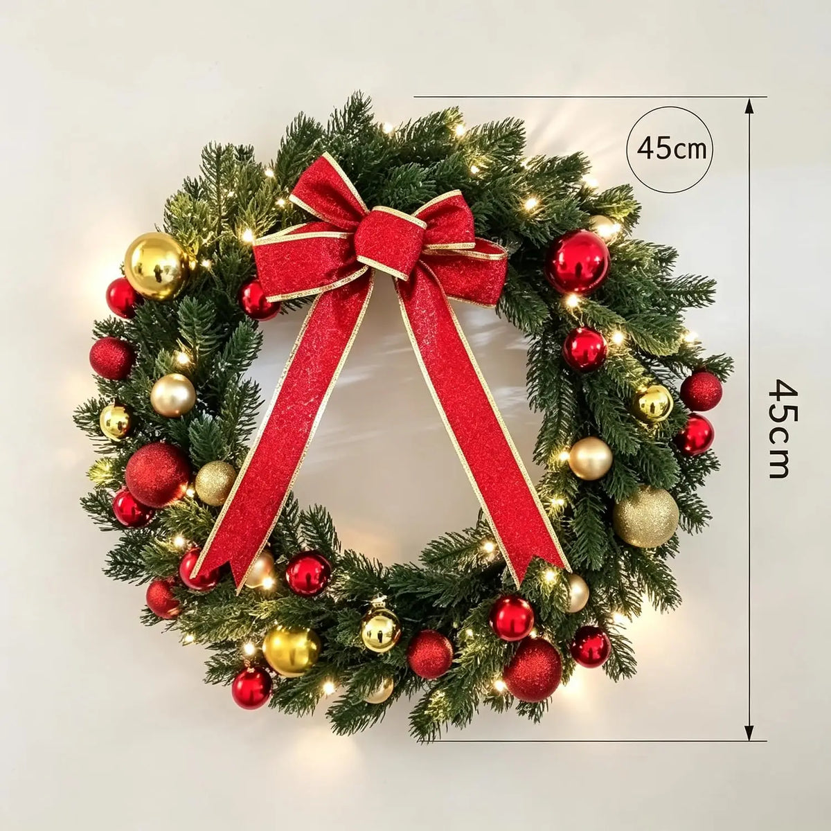 Twister Christmas Wreath With Bows And Ball Ornaments Holiday Decor