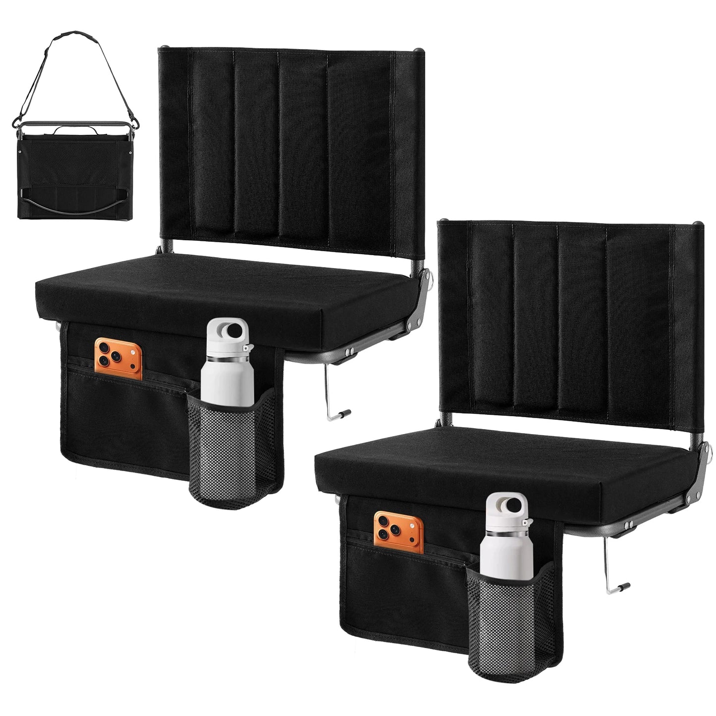 JHK Outdoor Foldable Chair With Back Support Portable Lightweight