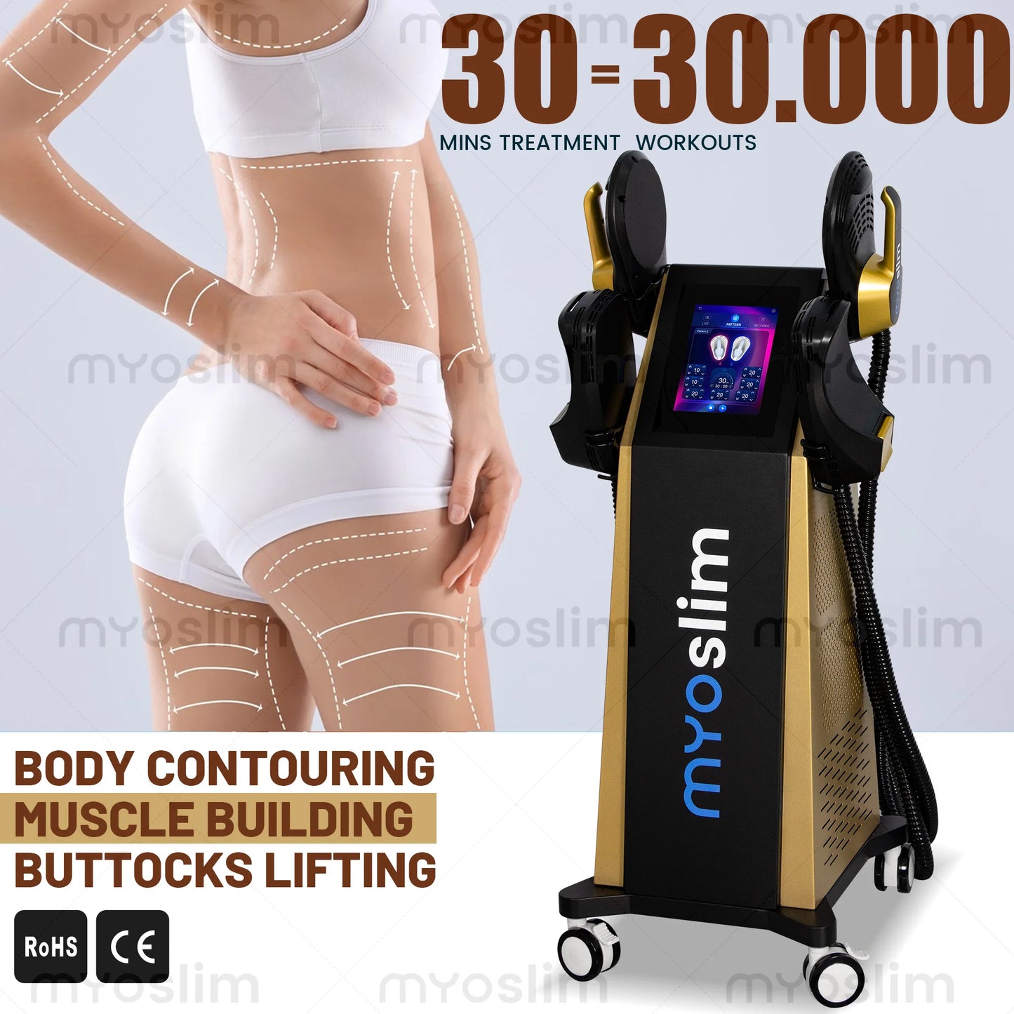 MYOSLIM 6500W EMS Neo RF Body Sculpt Machine Pro Wellness