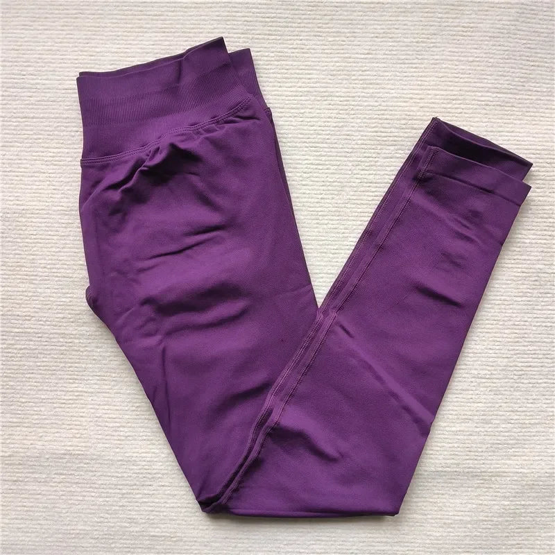 Seamless Sporty Leggings High Elastic Yoga Leggings Fitness Pants Butt Lifting Tights Tummy Control Squat Proof Workout Tights