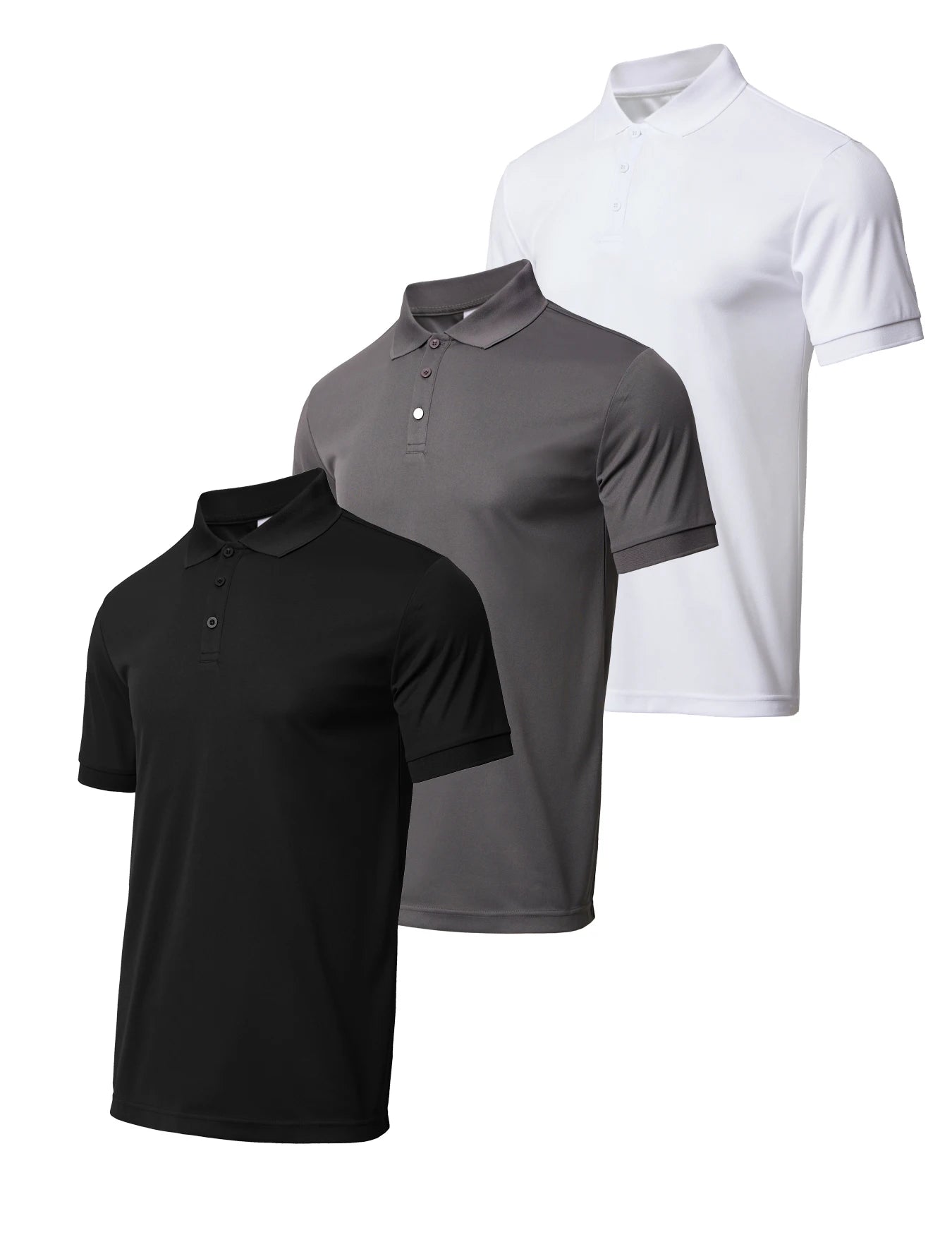 Men's Golf Performance Shirts Quick Dry Breathable Polo 3 Pack