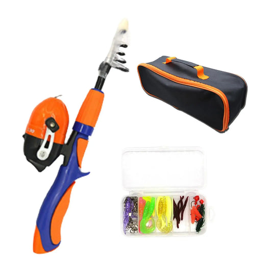 Fishing Rod and Reel Combo with Fishing Reel Traveling Kid Fishing Pole for Travel Boys Girls Kids Children Youth
