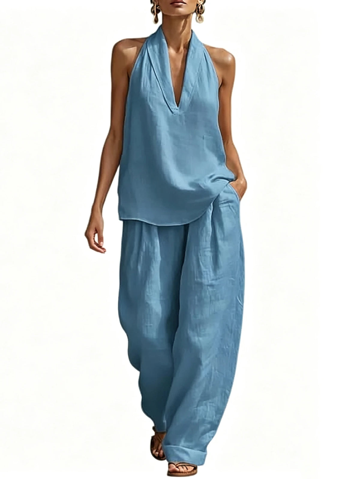 Women Oversized Two Piece Casual Top And Pants Summer Set