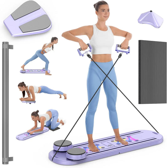 Foldable Pilates Reformer 7-In-1 Set Multi-Purpose Equipment