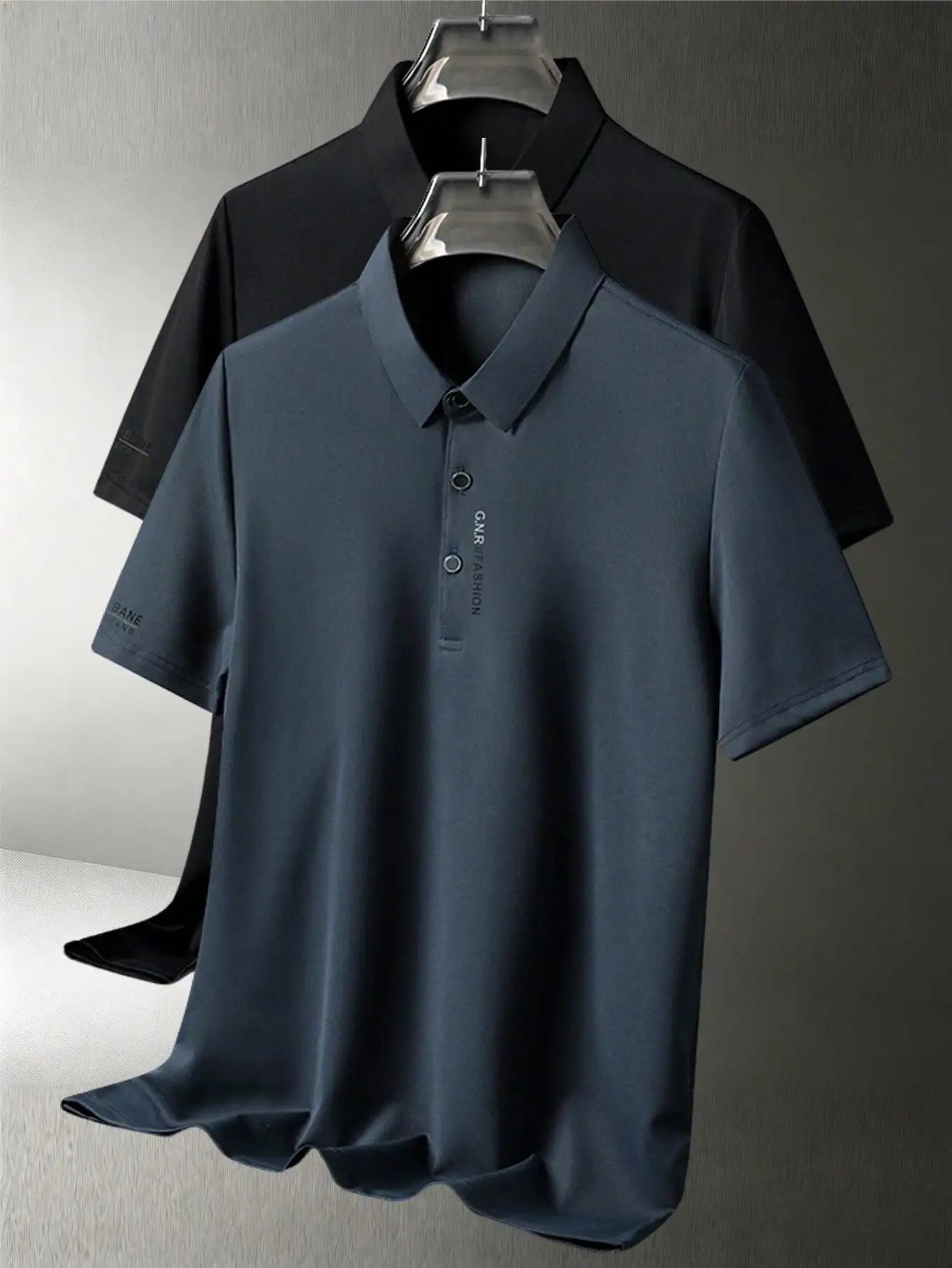 1-4Pcs Men's Solid Color Short Sleeve Polo Shirt, Quick Dry Breathable Business Casual Golf T-Shirt With Letter Print