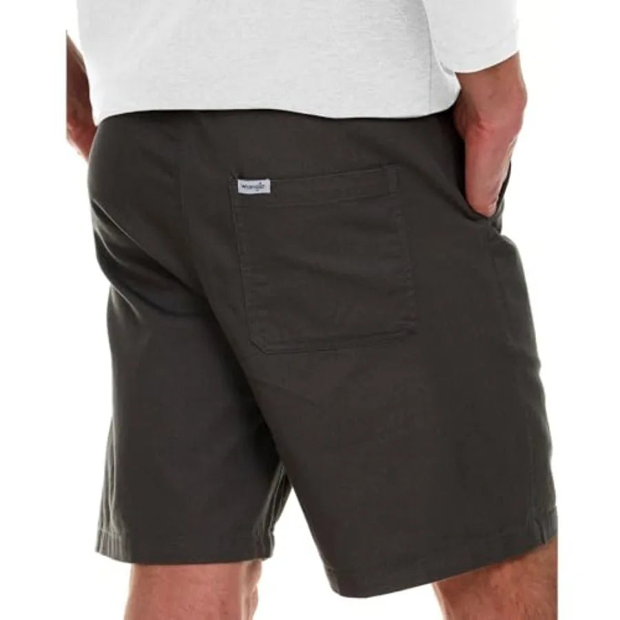 Big And Tall Men's Twill Casual Shorts With Half Elastic Waist