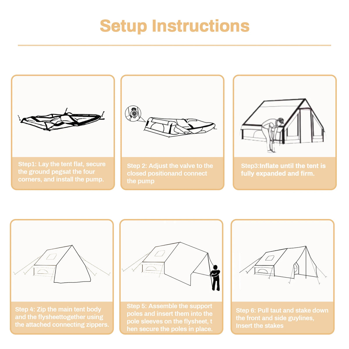 Pakicetus Inflatable Glamping Tent With Roof Window For Easy Camping