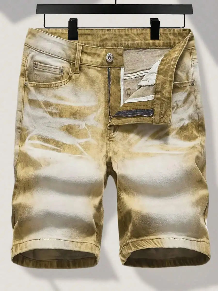 Mens Stretch Slim Denim Shorts For Casual Summer Wear