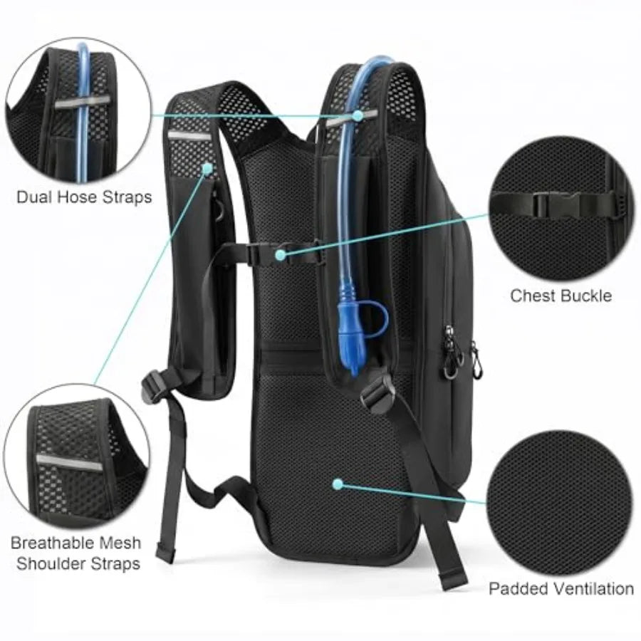 Hydration Backpack - Lightweight Hiking Water Backpack with 2L Water Bladder, Running Hydration Vest Backpack for Men Women, Hy