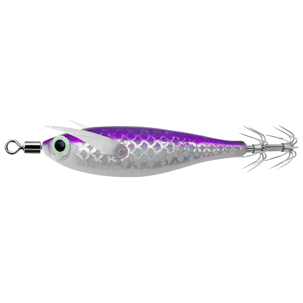 Luminous Squid Hook Squid Fishing Lure with 3D Eyes Cuttlefish Attracting Lure Glow In The Dark Squid Bait for Night Fishing