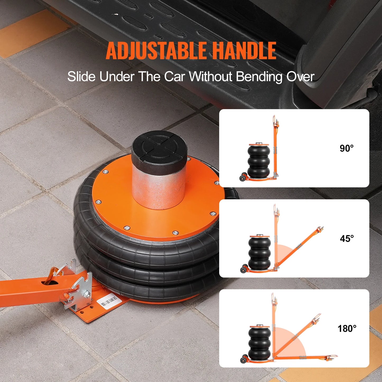 SucceBuy Air Jack 3/5 Ton Pneumatic Lifting Jack with Heightened Column Adjustable Handle Thick Rubber Pad for Sedan SUV Pickup