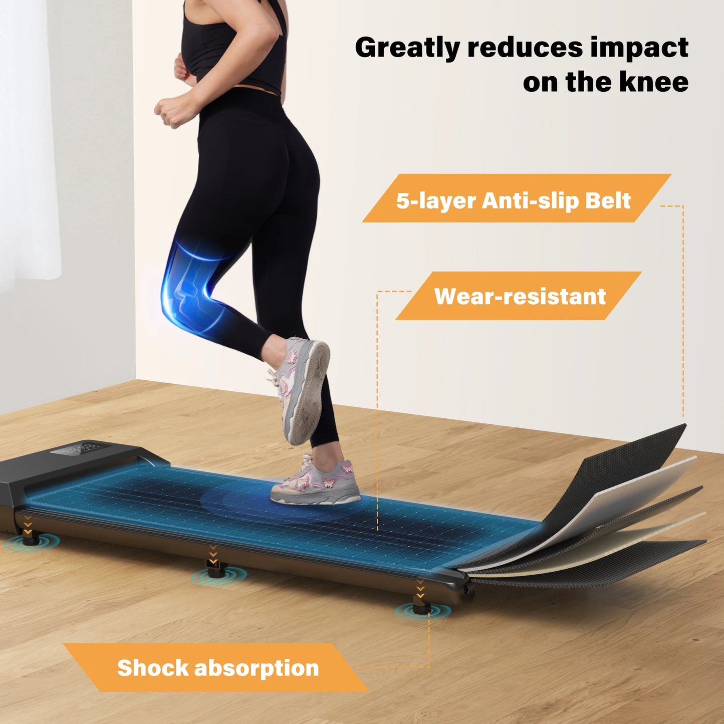 Smart Under Desk Treadmill for Home Office,Treadmill with APP&Remote Control, LCD Screen, Quiet Walking Jogging Exercise Machine