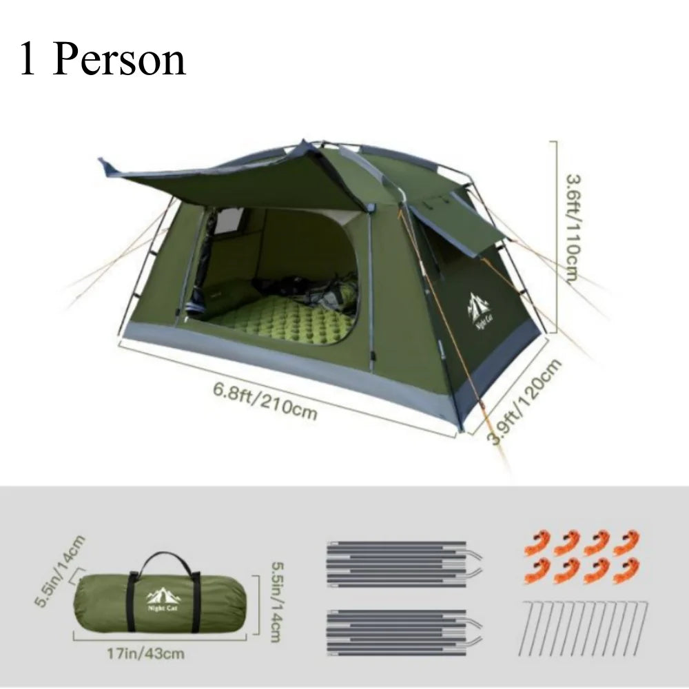 Night Cat Backpacking Tent Camping Waterproof Quick Setup For Outdoors