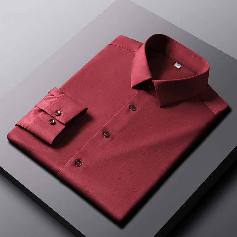 Men's Casual Long Sleeve Shirt Non Ironing Wrinkle Resistant