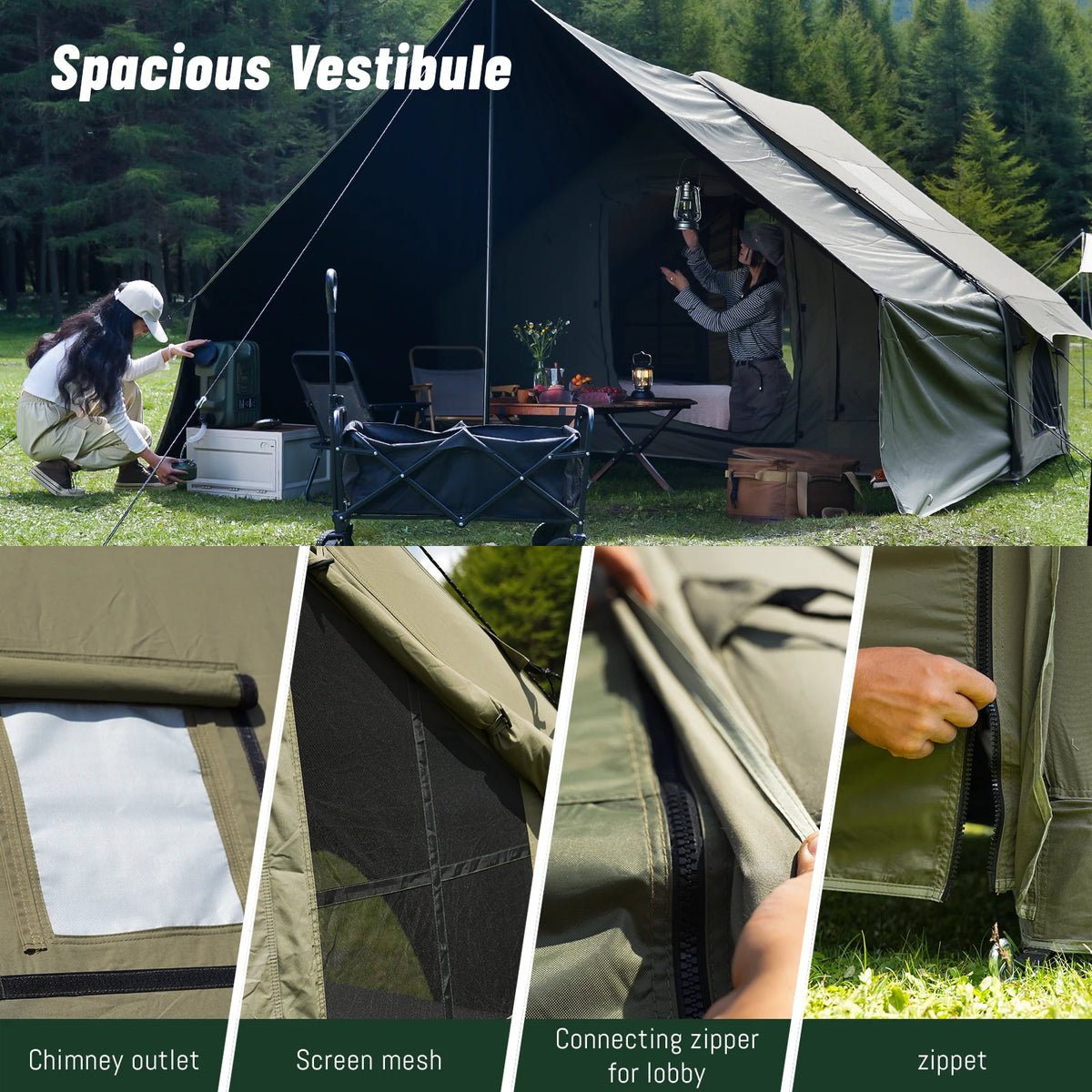 Pakicetus Inflatable Glamping Tent With Roof Window For Easy Camping