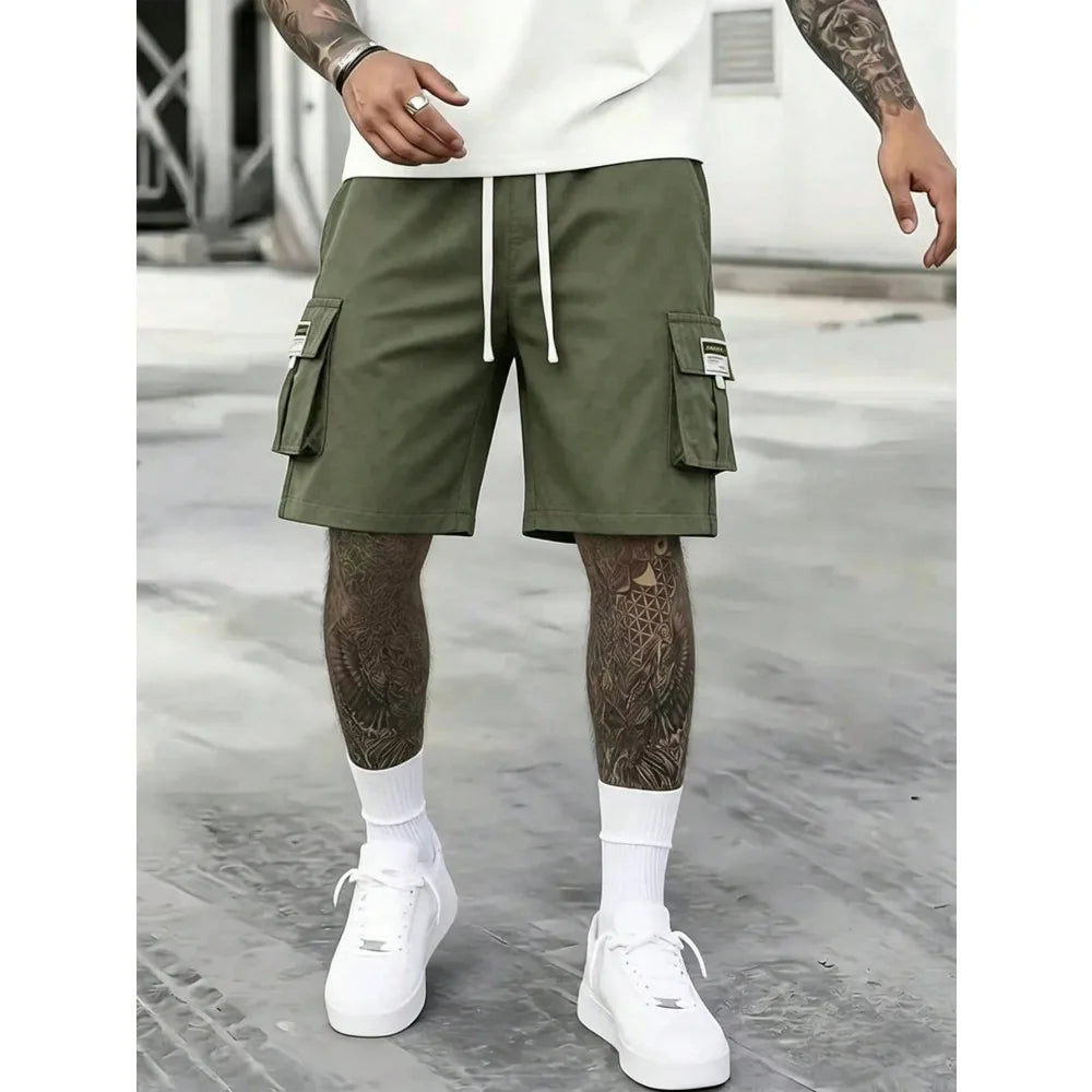 3-Pack Of Men's Casual Summer Shorts, 6-Pocket Men's Multi-Pocket Shorts, Elastic Waistband With Drawstring Design, 3D Patch Pockets, Cargo Pockets, Casual And Stylish Shorts.