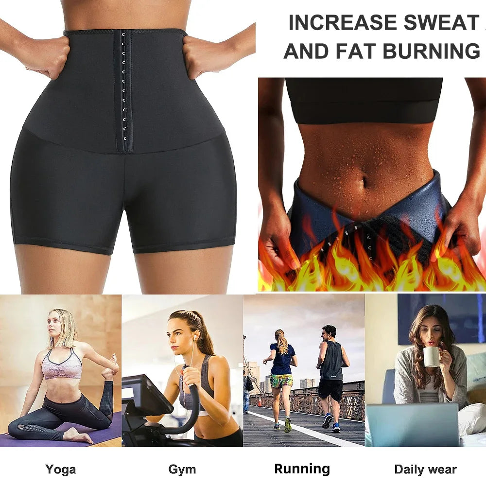 Women's Sauna Sweat Shorts Set High Waist Compression Body Shaper Thermo