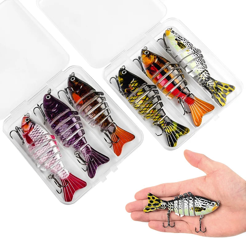 Lifelike 7-Segment Swimbait Lures, 3-Piece Set for Freshwater and Saltwater