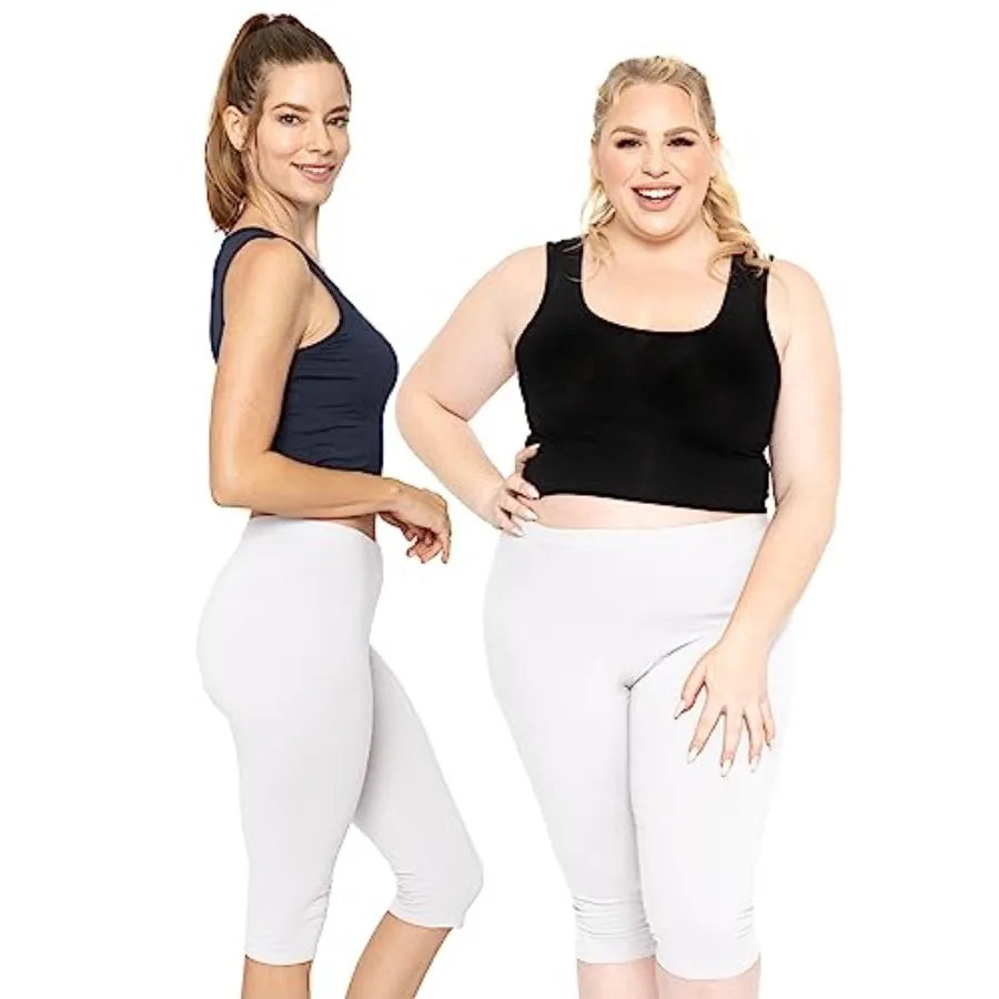 Women's Capri Leggings Cotton and Ankle Leggings for Women Plus Size Stretch Summer Lightweight Pants