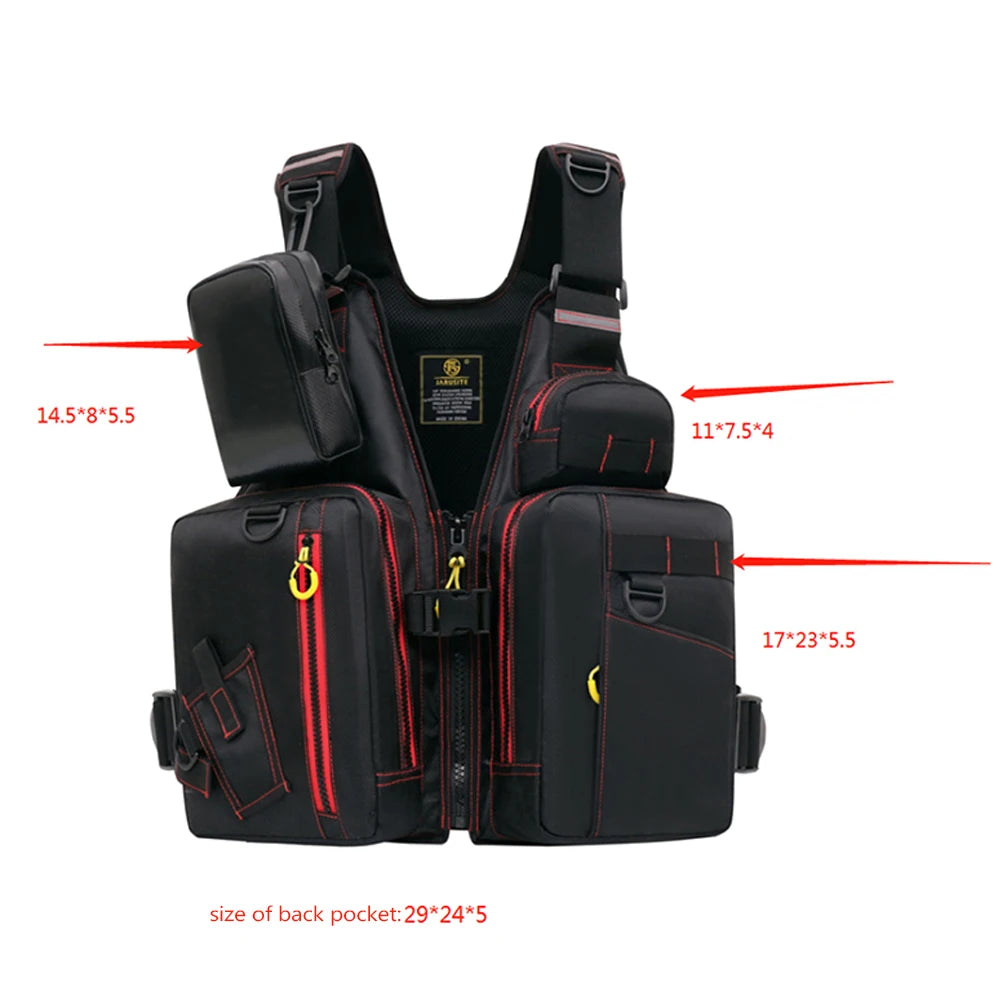 NONECN Outdoor Fishing Life Jacket Vest With Pockets Buoyant Material