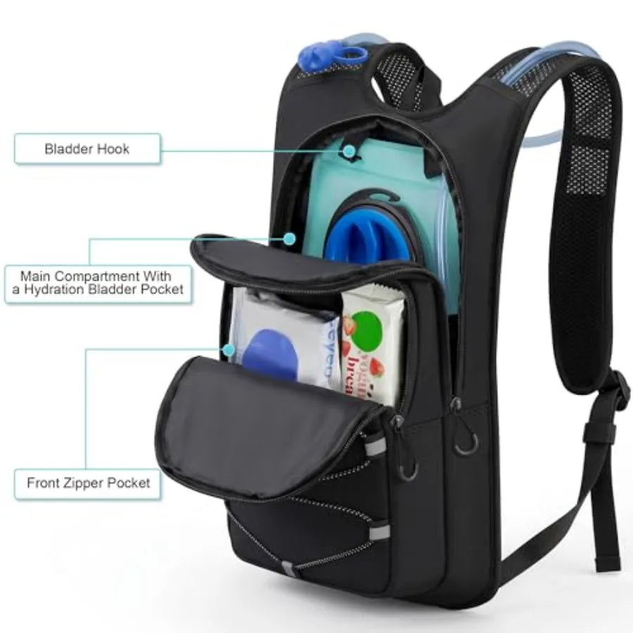 Hydration Backpack - Lightweight Hiking Water Backpack with 2L Water Bladder, Running Hydration Vest Backpack for Men Women, Hy