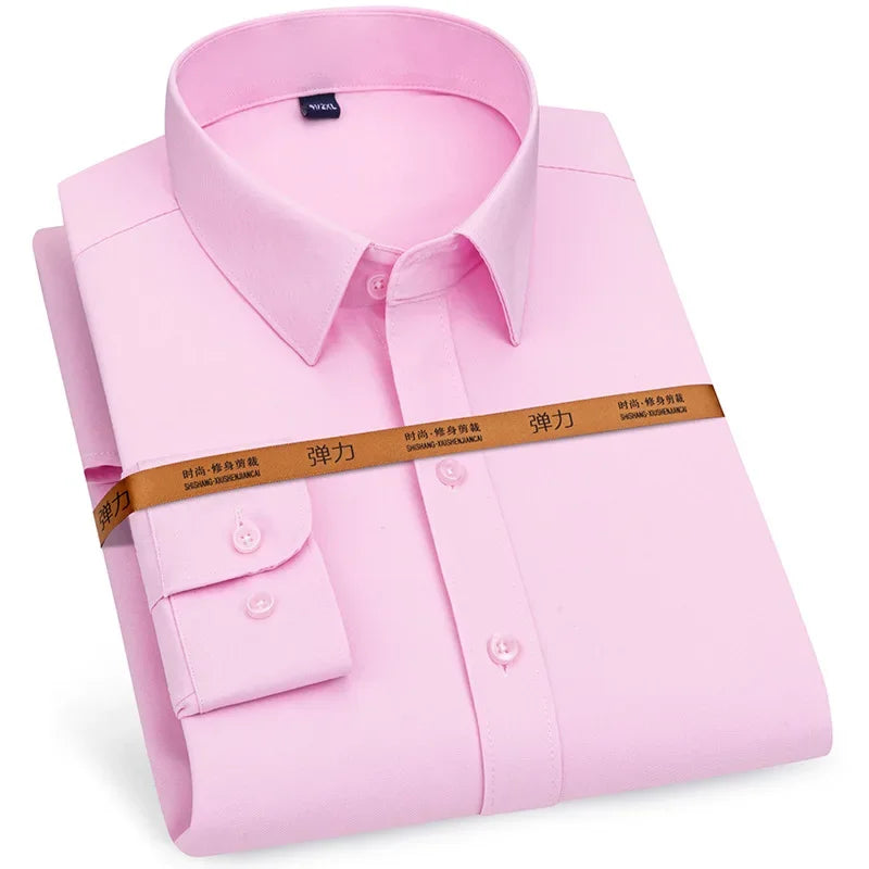Men's Slim Fit Dress Shirt Long Sleeve Free Ironing Breathable