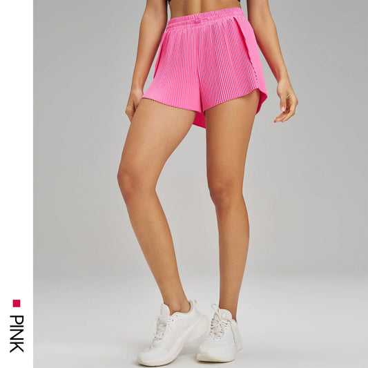 Sports Outdoor Fitness Yoga Shorts Fake Two Pieces Pleated Skirt Pants Breathable Quick Dry Three Point Pants Yoga Skirt
