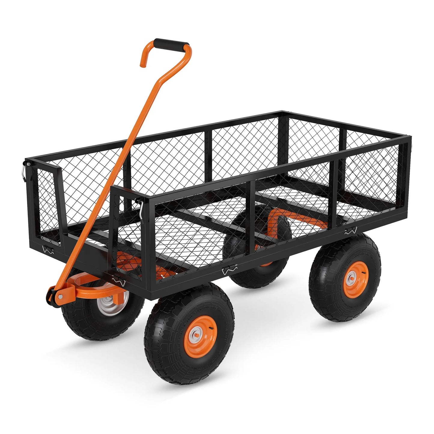Heavy Duty Mesh Steel Garden Cart With Removable Sides