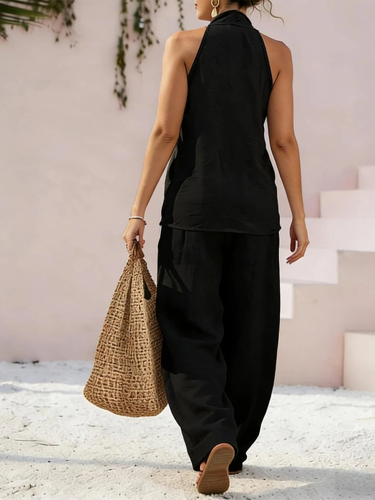 Women Oversized Two Piece Casual Top And Pants Summer Set