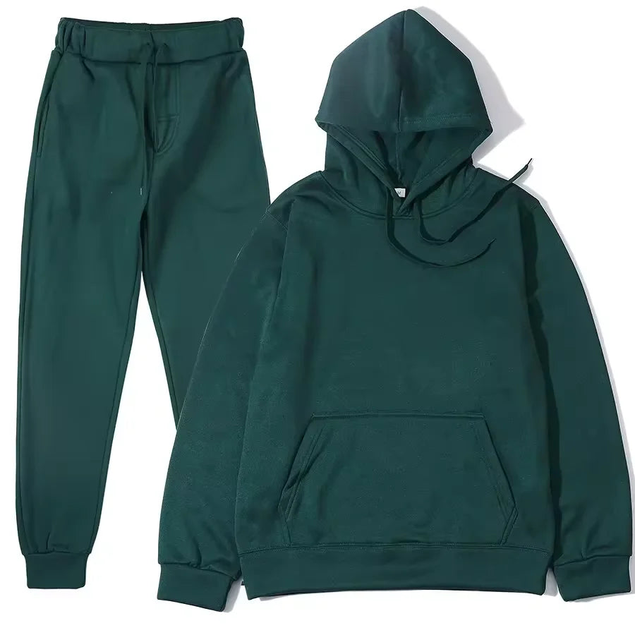 Winter Tracksuit Women Two Piece Set Oversized Hoodie and Pants