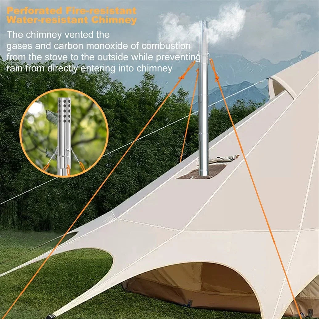 Hot Tent Stove Unho Wood Burning Portable Chimney Pipes