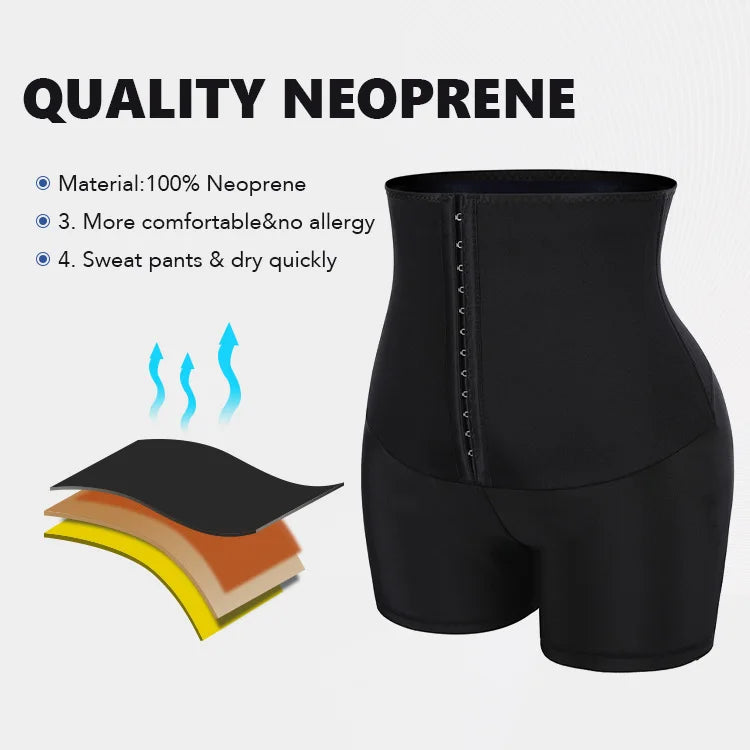 Women's Sauna Sweat Shorts Set High Waist Compression Body Shaper Thermo