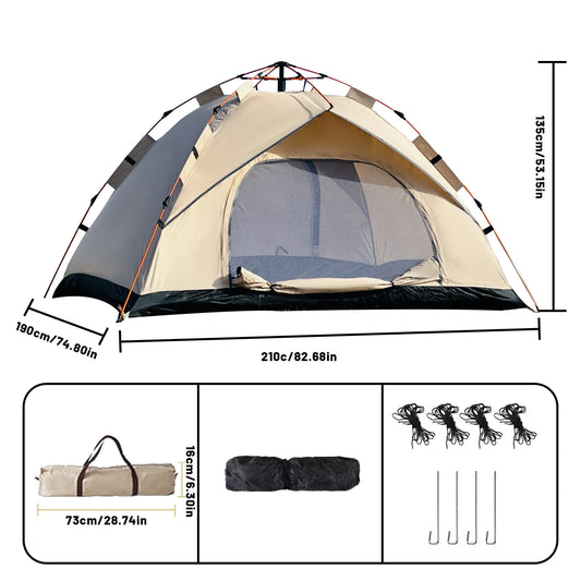 Pakicetus Windproof Camping Tent For Family Travel Easy Setup